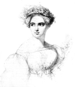 Fanny Mendelssohn, sketch by her fiance, Public Domain