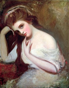 Portrait of Emma, Lady Hamilton, George Romney, c 1782-84, from History Today article cited